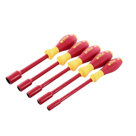 Wiha 32292 Insulated Nut Driver Set Inch 1000 Volt 5 Piece