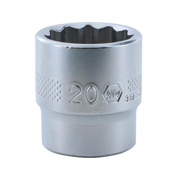 Wiha 33735 3/8" Drive Socket, 12 Point, 20.0mm