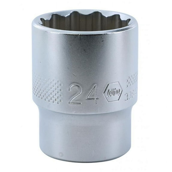 Wiha 33840 1/2 Inch Drive Socket, 12 Point, 24 mm