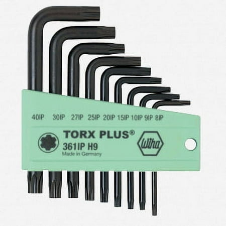 Wiha Tools 36199 TorxPlus L-Key Short Arm Set - 9 Piece, Black Finish