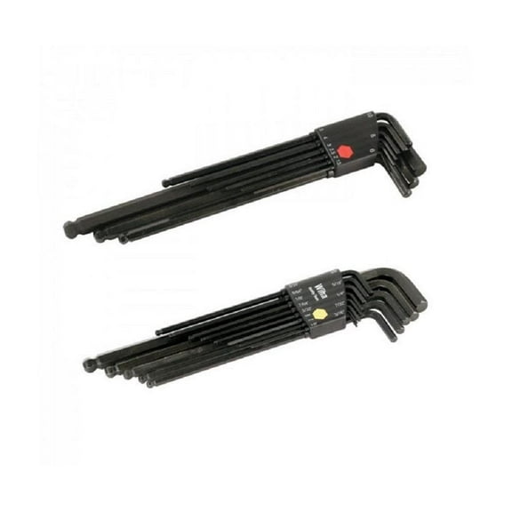 Wiha 36995 Ball End Hex-Inch and Metric L-Key Sets, 2-Pack