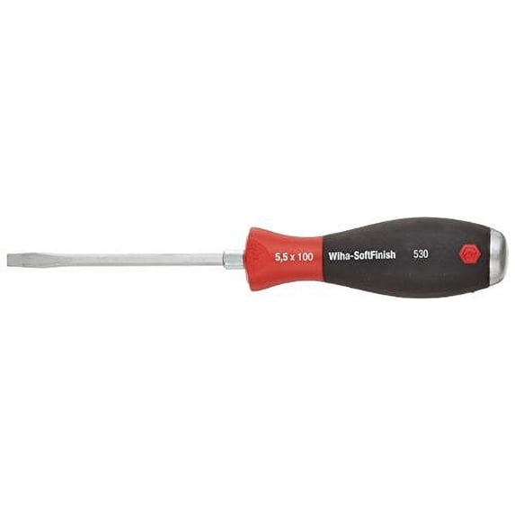 Wiha 53020 5.5 x 100mm SoftFinish Extra Heavy Duty Slotted Screwdriver