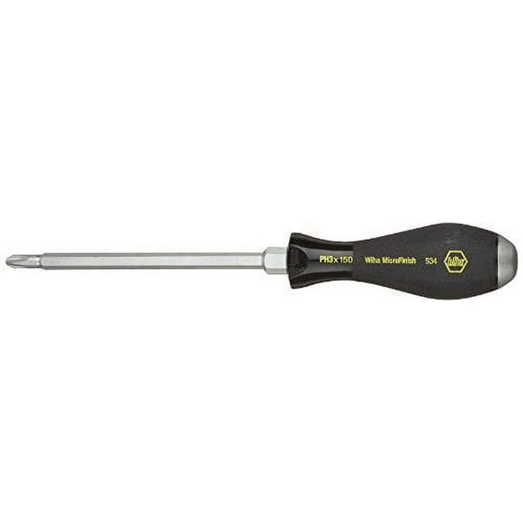 Wiha 53425 Phillips Screwdriver Heavy Duty with MicroFinish Handle and Steel Striking Cap 3 x 150mm