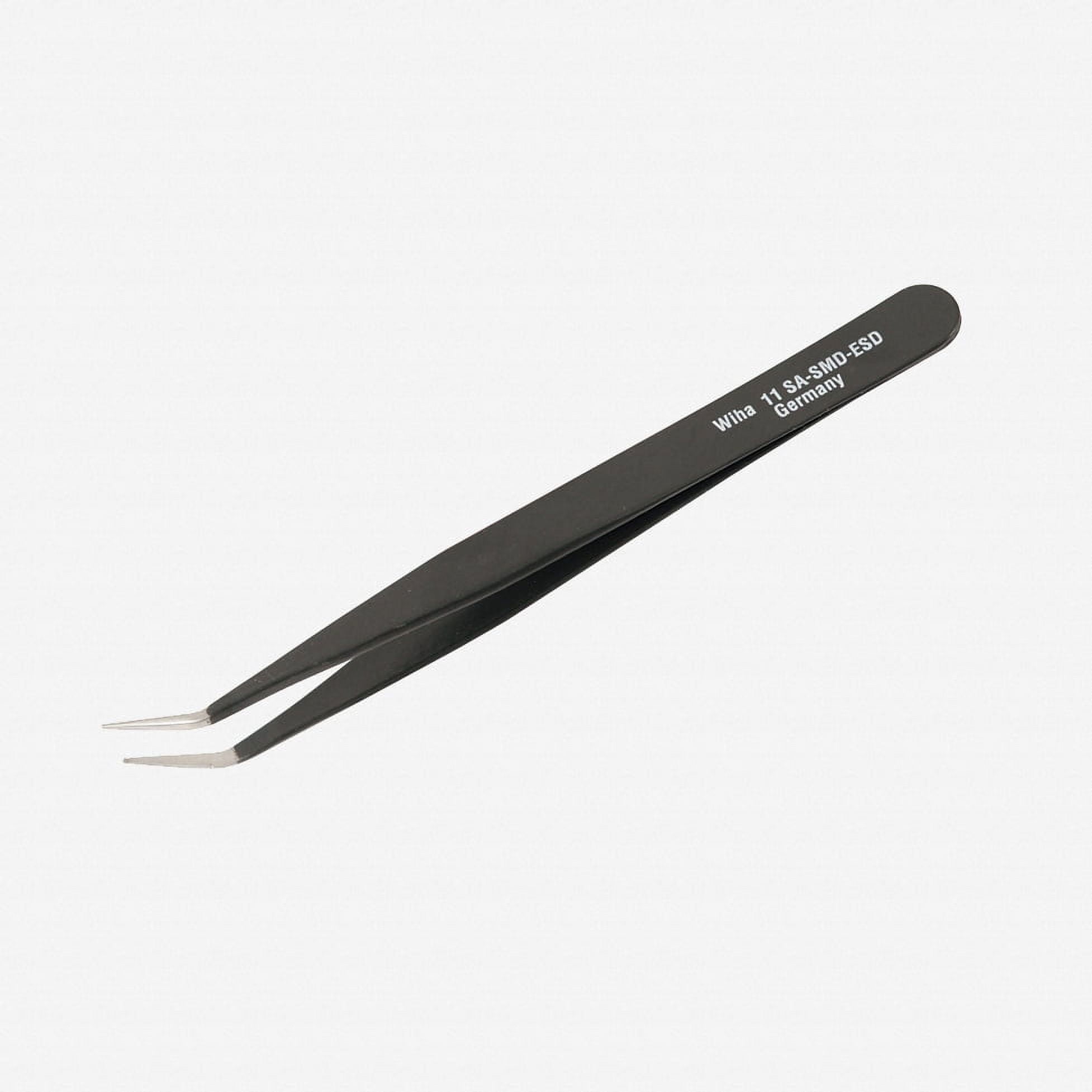 Wiha 55531 MicroTip 30 Degree Bend and 0.5mm Slot Milled 11SA SMD ESD-117mm Tweezers