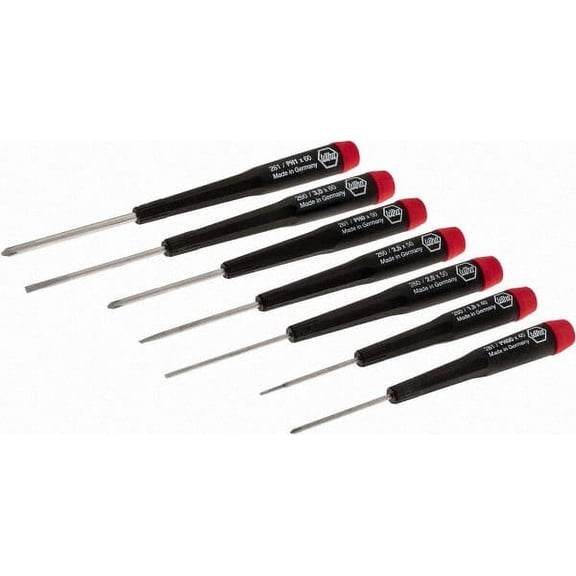 Wiha 7 Piece Screwdriver Set with Ergonomic Handles, Phillips & Slotted Ends