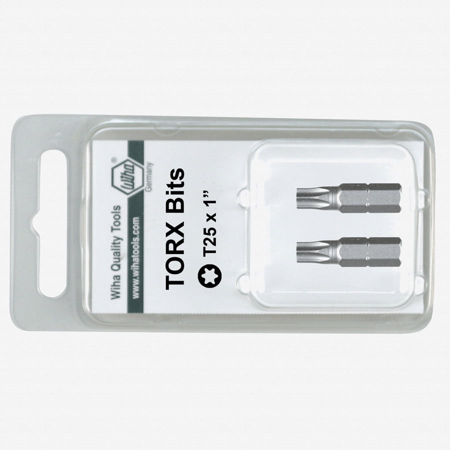 Wiha Torx Insert Bit - T8 X 25mm (1 Inch) Pack Of 10 Precision Bits, CRM-72 Tool Steel