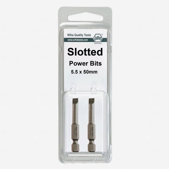 Wiha 74061 3 x 50mm Slotted Power Bit (2 Pack)