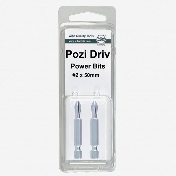 Wiha 74261 #1 x 50mm PoziDriv Power Bit (2 Pack)