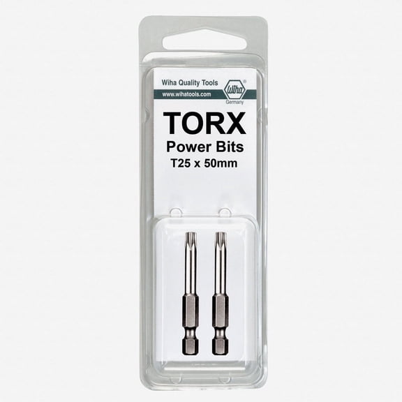 Wiha 74510 T20 x 50mm Torx Power Bit (2 Pack)