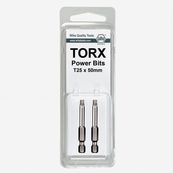 Wiha 74550 T40 x 50mm Torx Ball End Power Bit (2 Pack)