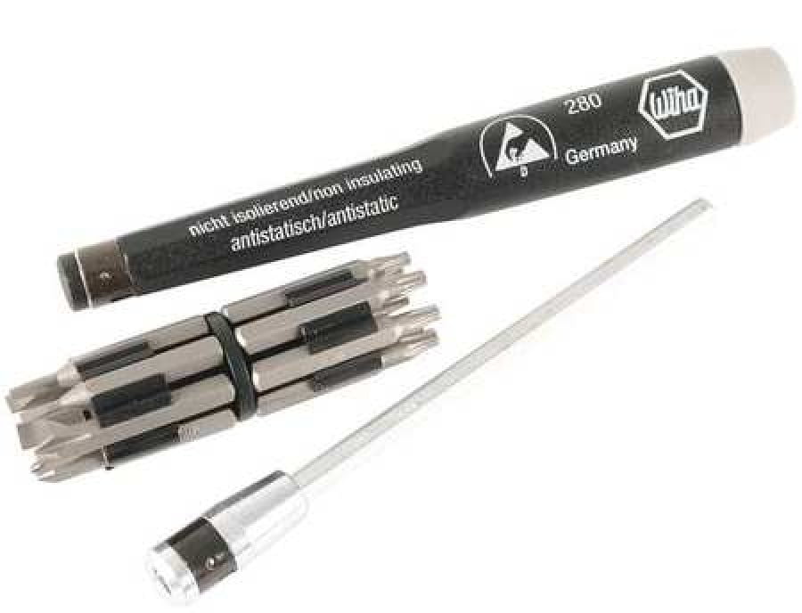 Wiha 75093 16 Piece System 4 ESD Slotted, Phillips and Torx Micro Bit Set