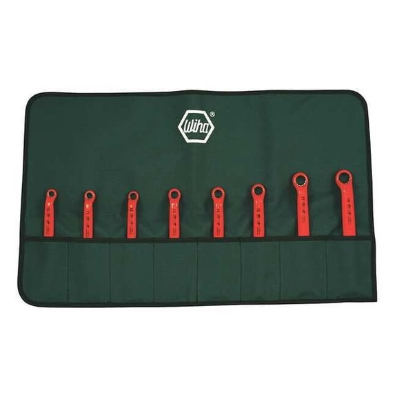 Wiha Box End Wrench Set,Chrome,Offset,SAE 21096