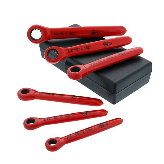 Wiha Box End Wrench Set,Chrome,Stndrd,SAE 21391