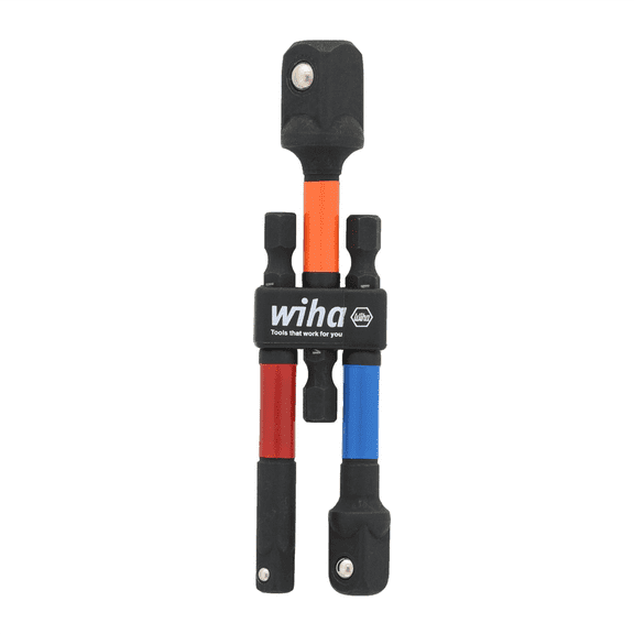 WIHA Tools 3 Pc Color Coded Socket Adapters
