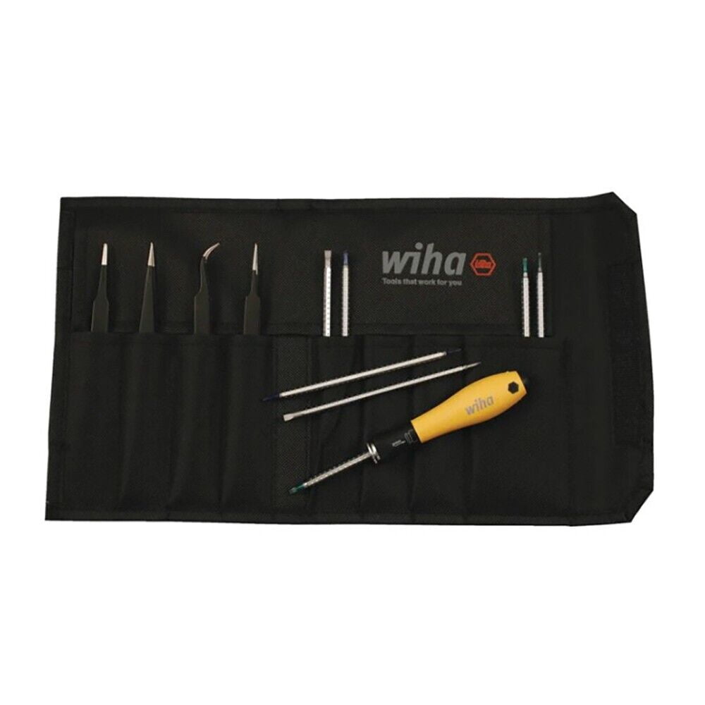 12 Piece ESD Safe Drive-loc 4 and Tweezers Set - Wiha Tools 26970