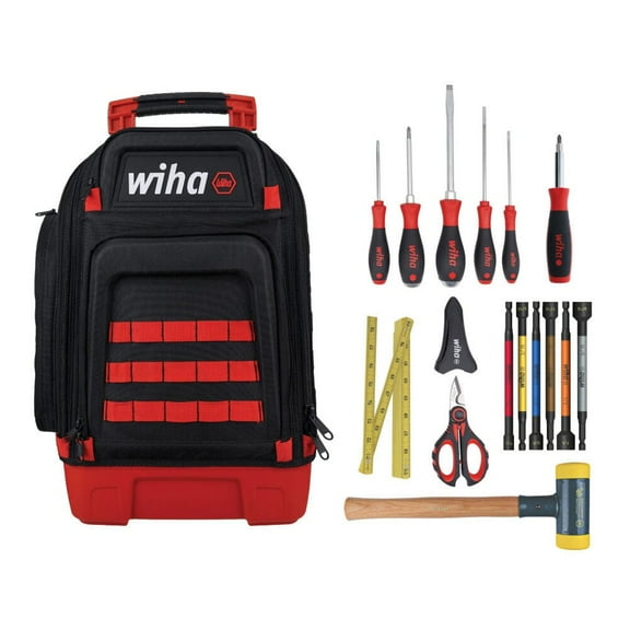 Wiha Industrial Mro Tool Kit In Heavy Duty Backpack, 15 Piece