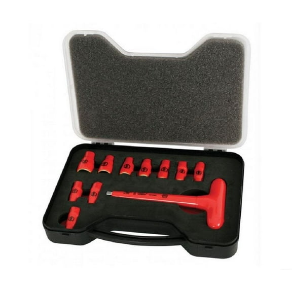 Wiha Insulated 1/4" T-Handle Dr. Inch Socket 11 Piece Set