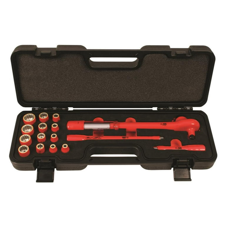 Wiha Insulated 3/8In Dr. Torque Mm Socket Set - 5-50 Nm And