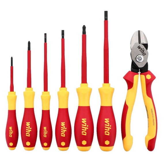 Wiha Insulated Bicut Supercut And Screwdrivers Set 7 Piece