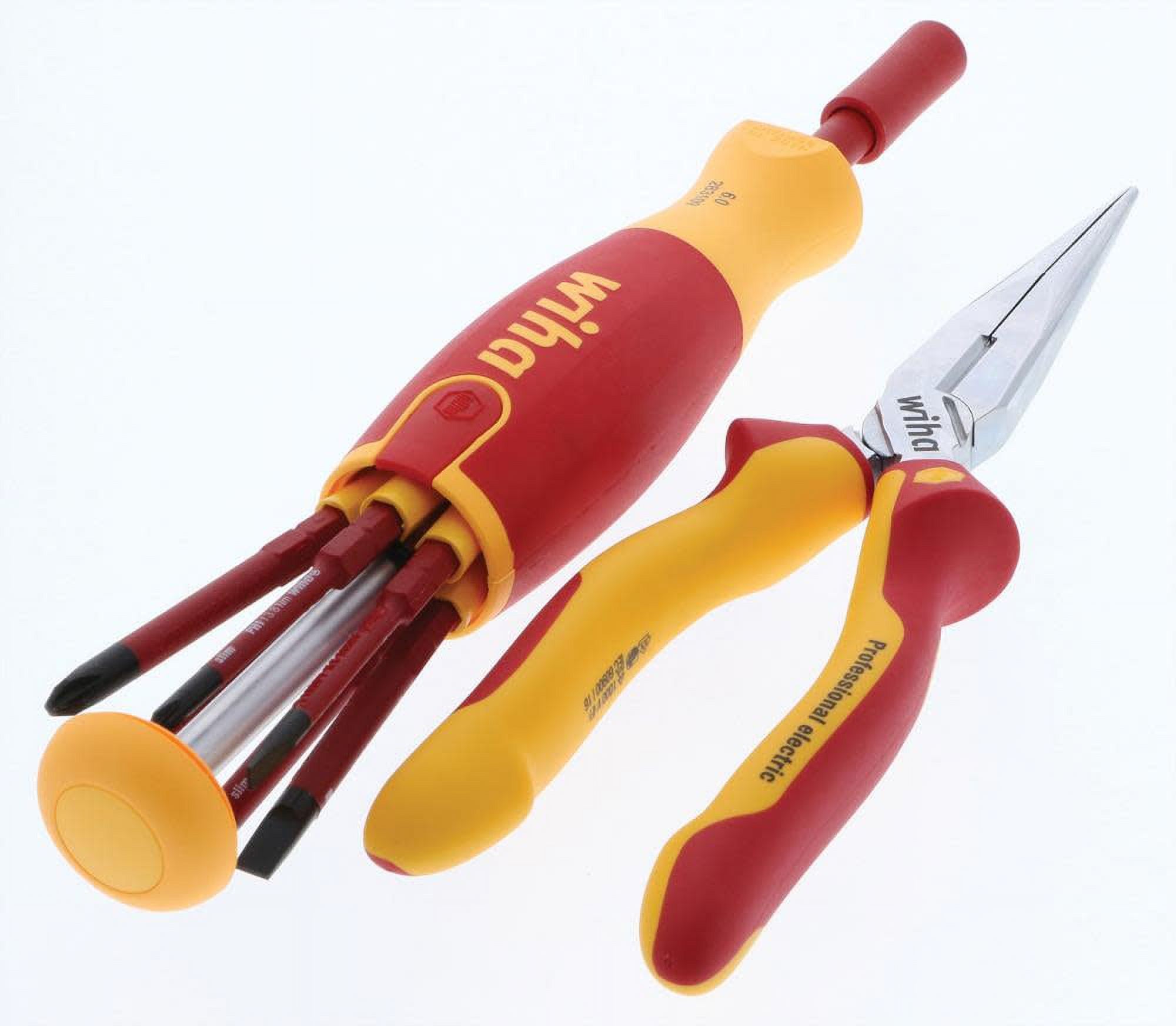 Pinza A Becchi Lunghi Isolata Wiha 32926 Da 6,3'' - Per Elettricisti Industriali