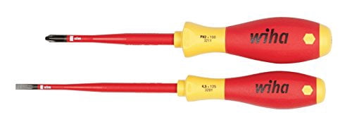Wiha 32189 Insulated Screwdrivers Slim No.2 and 4.5, 2-Piece Set