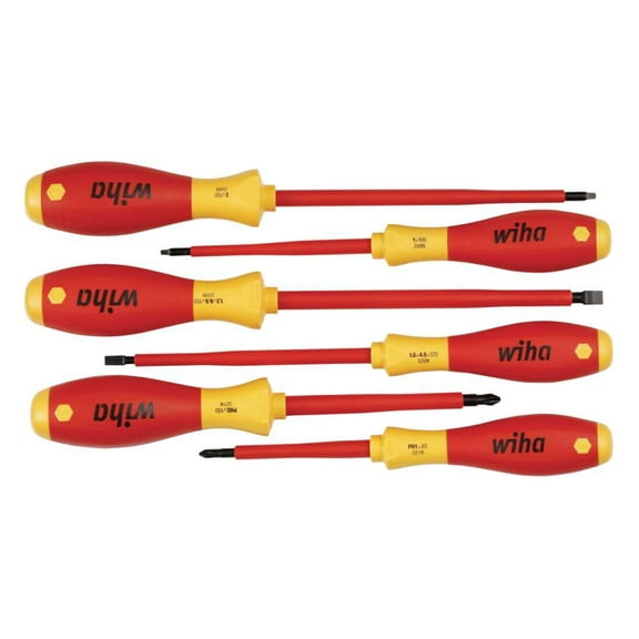 Wiha Insulated Screwdriver Set,NmPcs6 35890