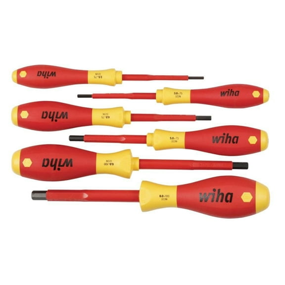 Wiha Insulated Softfinish Hex Metric Screwdriver Set 6 Piece