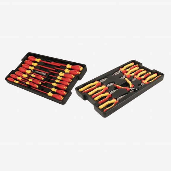 Wiha 32989 28 Piece Insulated Pliers/Cutters/Screwdrivers Tray Set