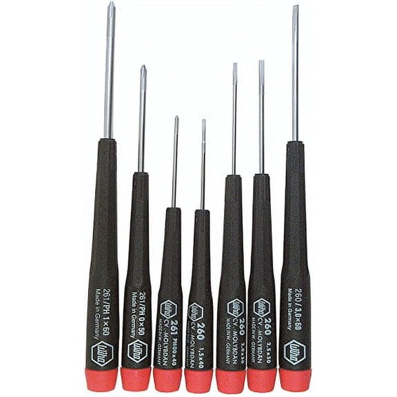 Wiha - Precision 7Pc Set Phillips 00-0-1/Slotted 1.5 - 3mm - 26190 - 26190