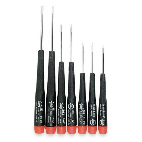 Wiha Precision Screwdriver Set,Hex,Metric,7pc 26390