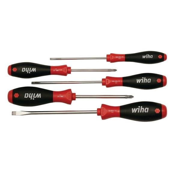 Wiha Softfinish Slotted And Phillips Screwdriver Set 5Pc