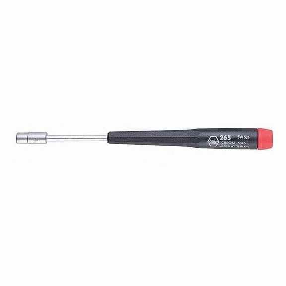 Wiha Precision Nut Driver, Metric, 6mm, 2-7/16in 26560
