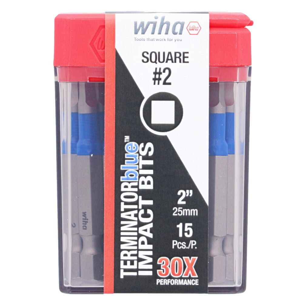 Wiha Terminatorblue Impact Bit 2In Square #2 15Pk - Walmart.com