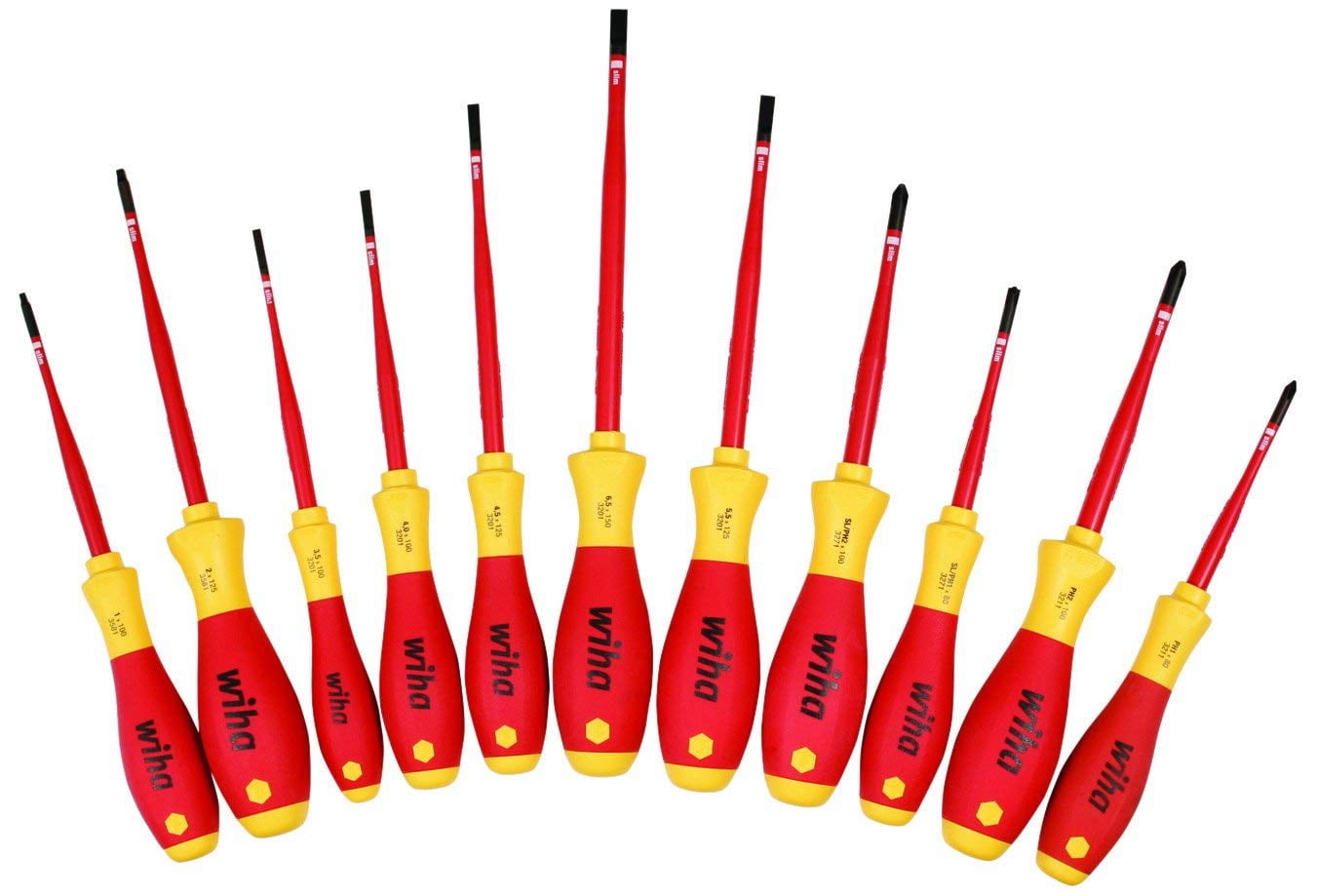 Wiha 32198 Insulated Slim Screwdriver Set, 11-Piece