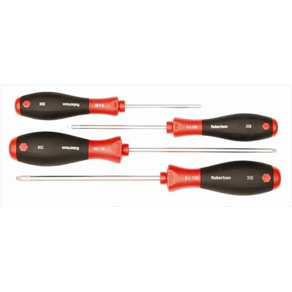 Wiha Tools 35894 Soft Finish Cushion Grip Square Tip Screwdriver Set - 4 Piece
