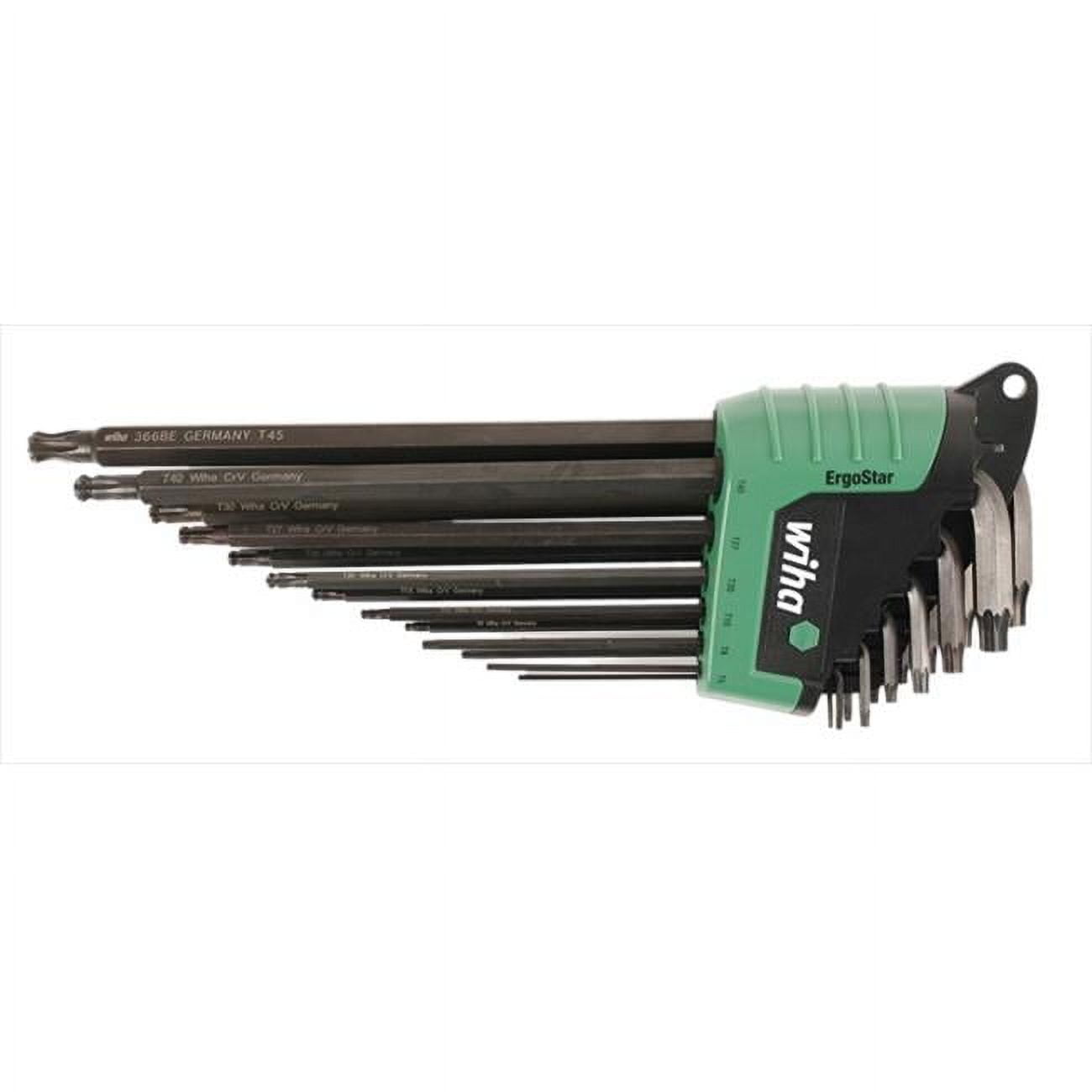 WIHA 36689 ErgoStar Torx Ball End and Standard L-Key Set T5-T45 in