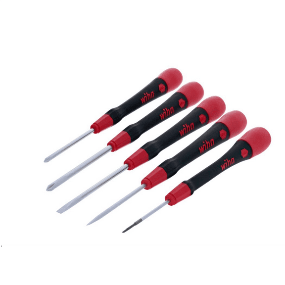 Wiha Tools 5 Piece Set Includes: Slotted 1.5mmx40mm, 2.5mmx50mm, 3.5mmx60mm and Phillips #0x50mm, #1x60mm