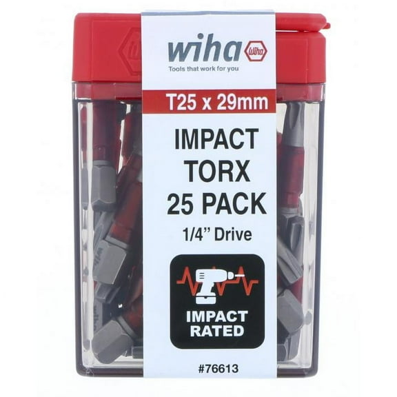 Wiha Tools 76613 Terminator Impact Insert Bit TORX T25, Pack of 25 Bits