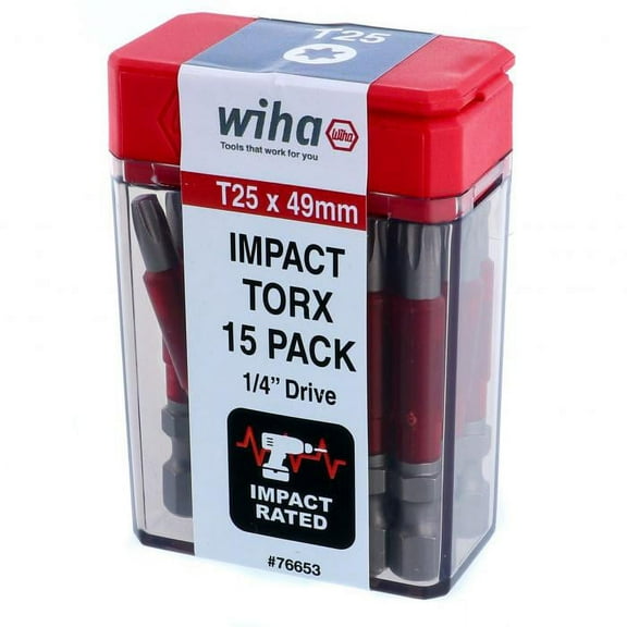 Wiha Tools 76653 Terminator Impact Power Bit TORX T25, Pack of 15 Bits