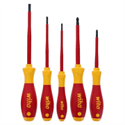 Wiha Tools INSULATED SLOT/PH 5PC SET. Set Includes Slotted 3.5, 4.5, 6.5mm | Phillips #1, #2