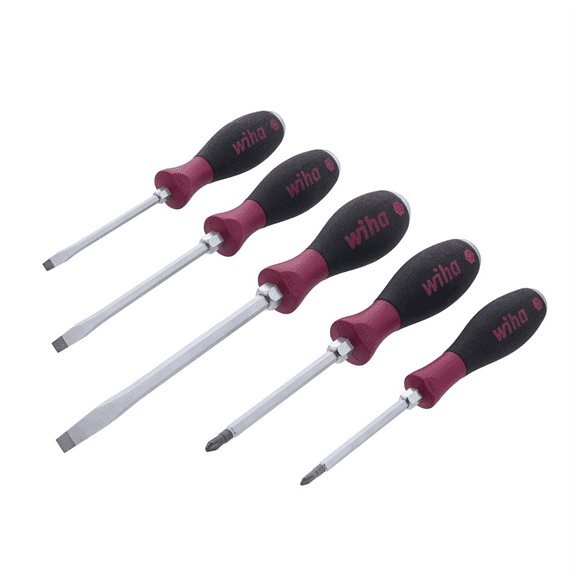 Wiha Tools 5 Piece MicroFinish XHeavy Duty Slotted and Phillips Screwdriver Set