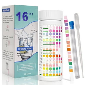 Wiher 16 in 1 Water Testing Strips, Water Testing Kits for Drinking, Pool Water,100 Strips Home Water Quality Test Kit Testing for pH, Hardness, Chlorine, Lead, Iron, Copper, Nitrate, Nitrite