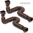 thumbnail image 1 of Wiher 2 Pack Flexible Rain Gutter Downspout Extensions,Drain Downspout Extender,Gutter Extension Flexible,Down Spout Drain Extension Pipes,Extendable from 21 to 60 Inches (Brown), 1 of 10