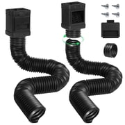 Wiher 2 Pack Rain Gutter Downspout Extensions, Extra Long Downspout Extension, Leaf Eater Downspout Filter, Downspout Adapter Fit Both 2 3 and 3 4 Drainpipe Black