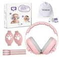 thumbnail image 1 of Wiher 2-in-1 Baby Ear Muffs Noise Protection, Adjustable Baby Headphones with Stretchy Band, Noise Cancelling Headphones for Baby & Toddler up to 4 Years, Baby Airplane Essentials/Outdoor Pink, 1 of 8