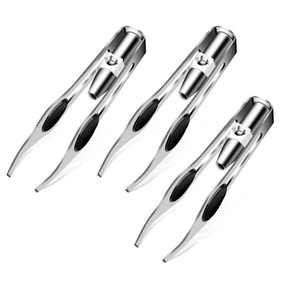 Wiher 3 Pcs Tweezers with LED Light, Stainless Steel Tweezers with Light, Comfortable Makeup Lighted Tweezers for Eyebrow Eyelash Hair Removal