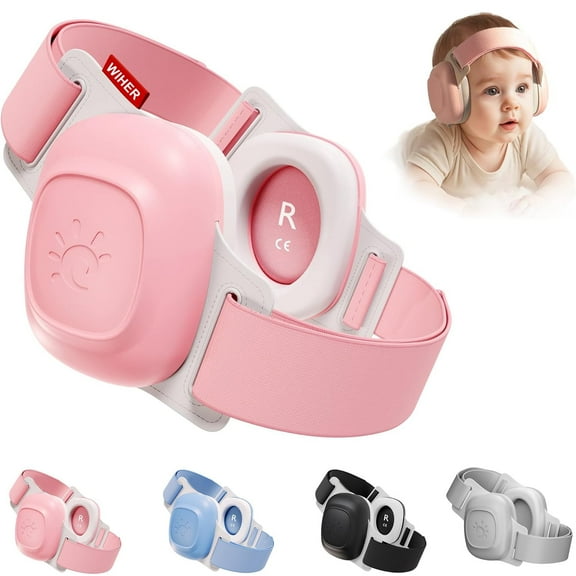 Wiher Baby Ear Muffs for Noise Protection (3–48 Months), 25dB Noise Cancelling Headphones for Travel, Airplanes, Concerts – CE & CPC Certified Hearing Protection & Improves Sleep,Pink