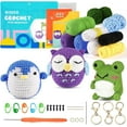 thumbnail image 1 of Wiher Crochet Kit for Beginners, Crochet Starter Kit for Adults and Kids Complete Knitting Kit to Make 3 PCS Animals, Learn to Crochet with Step-by-Step Instruction and Video (Penguin+Frog+Owl), 1 of 8