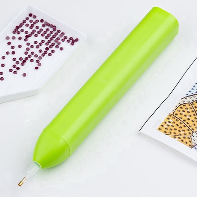 Diamond Painting Pen, Vacuum Diamond Art Pen no Wax Needed, Cordless & Quiet, Rechargeable Battery, Lightweight Design, Diamond Art Accessories for Adults, Gift for Diamond Art Fan, Green