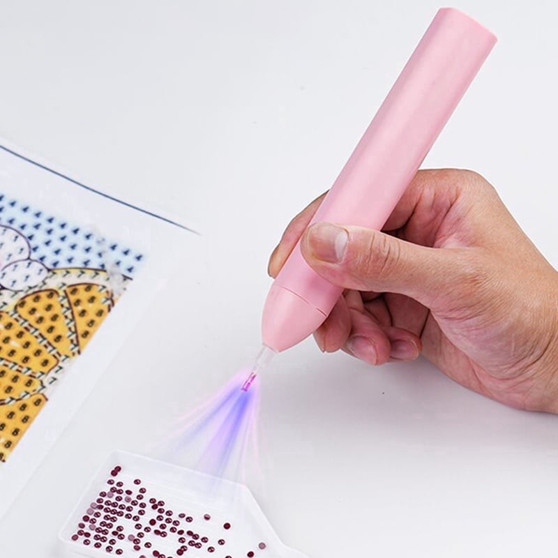 Diamond Painting Pen, Vacuum Diamond Art Pen no Wax Needed, Cordless & Quiet, Rechargeable Battery, Lightweight Design, Diamond Art Accessories for Adults, Gift for Diamond Art Fan, Pink